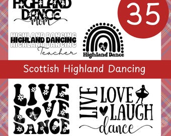 Scottish Highland Dance Clipart: Traditional Dancers Illustration (Digital Download, 35 PNG Files)