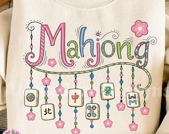 Mahjong Beaded Tiles Design: whimsical beads (Digital Download, PNG, JPG)