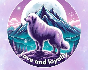 Celestial Pyrenees Art Print, Mountain Dog, Guardian Soul (Digital Download)