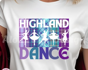 Scottish Highland Dance PNG: Blue Purple Tartan Design (Digital Download)