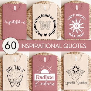 Boho Inspirational Quotes SVG Bundle: Floral Affirmations (Digital Download
