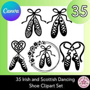 Celtic Ghillies Clipart Set: Irish & Scottish Dance Shoes (Digital Download, PNG, SVG, JPG)