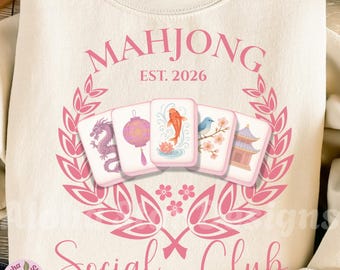 Diseño PNG de Mahjong Social Club: Año editable (digital)