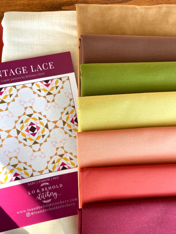Vintage Lace Quilt Kit With Autumn Solids From Moda Etsy