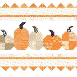 Pumkins In A Row Runner Kit with Harvest Moon fabric by Fig Tree