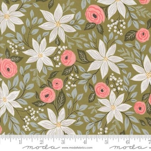 Berry and Pine Quilting Fabric by Lella Boutique from Moda 5240 12 Sage