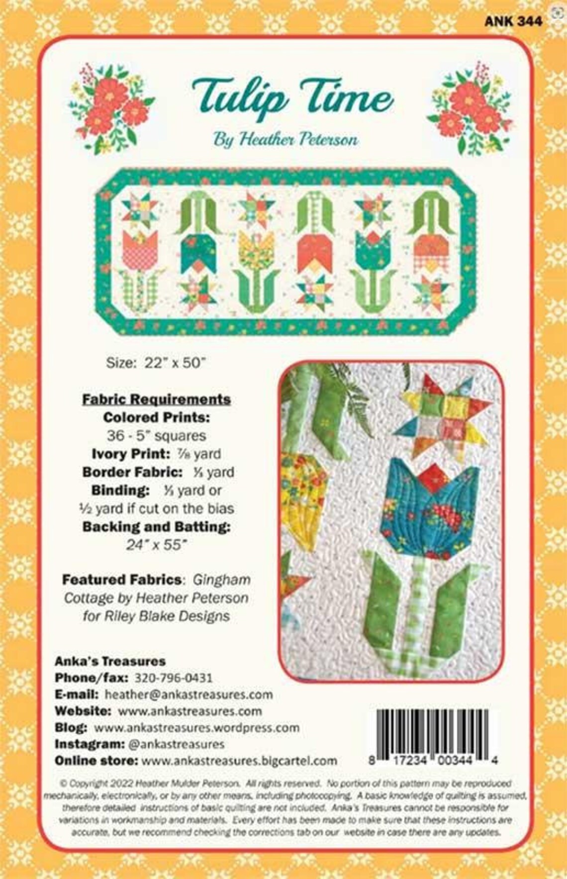 Tulip Time Table Runner Pattern From Anka’s Treasures - Etsy