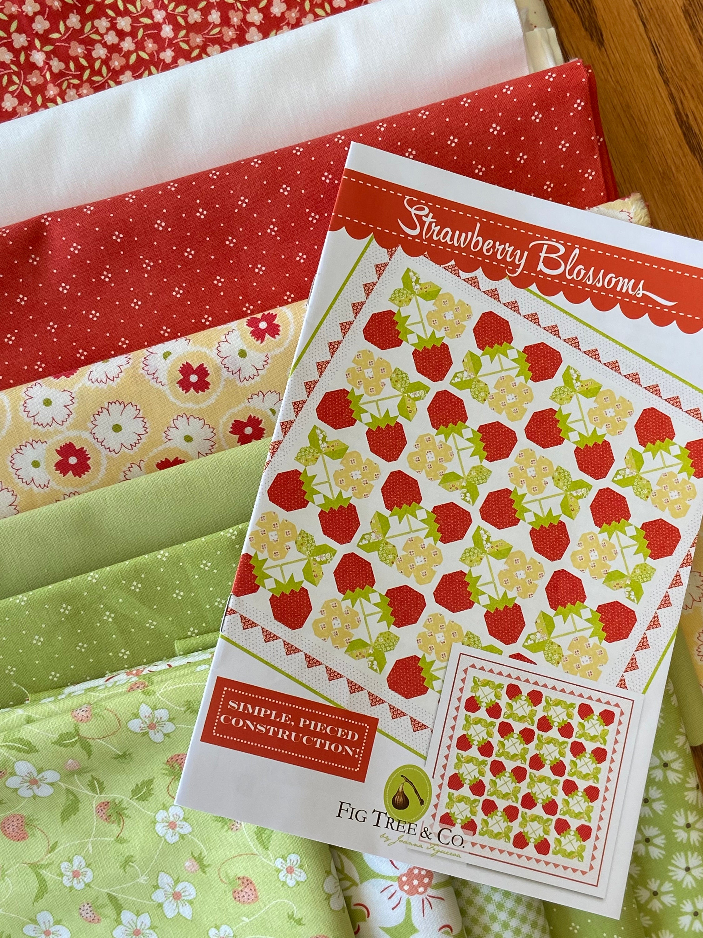 Strawberry Blossoms Quilt Kit with Strawberries and Rhubarb Etsy