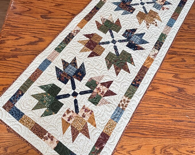 Handmade Autumn Leaf Quilted Table Runner - Etsy