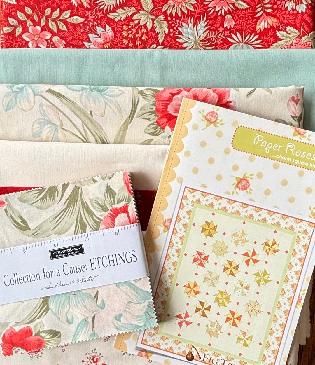 Paper Roses Quilt Kit With Etchings Fabric From Moda - Etsy