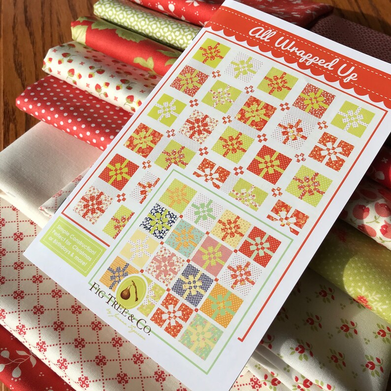 All Wrapped Up Quilt Kit with Scarlet and Sage Fabric by Fig Etsy