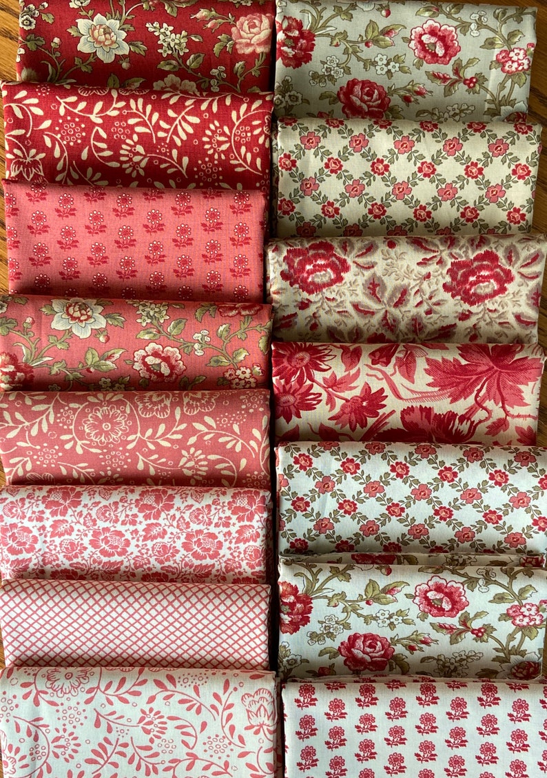 La Rose Rouge Fabric Bundle French General Fabric from Moda Etsy