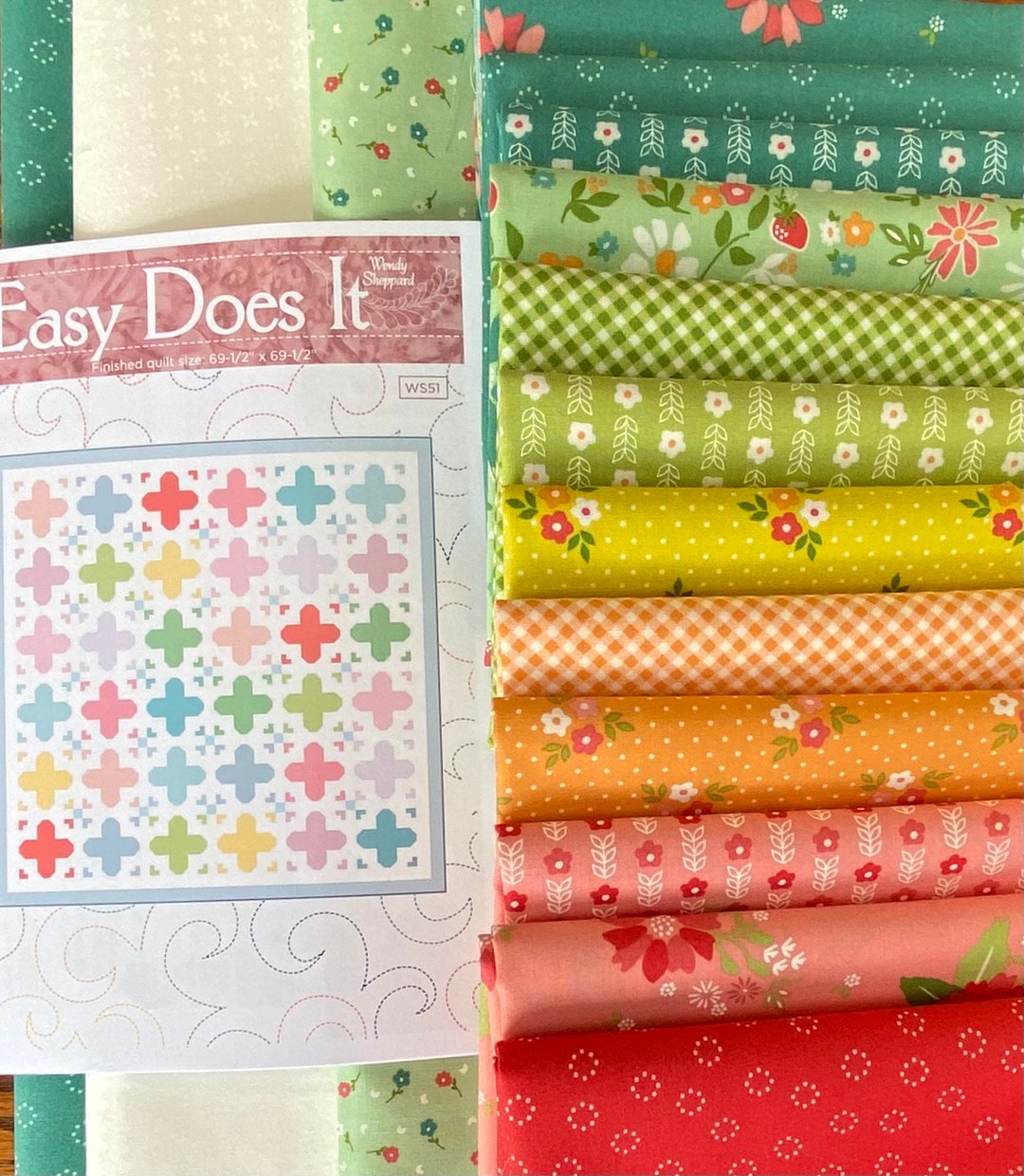 Easy Does It Quilt Kit With Strawberry Lemonade Fabric by Sherri and