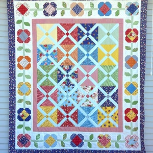 Plaid and Posies Quilt Kit with Picture Perfect fabric by American Jane