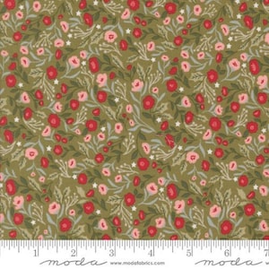Berry and Pine Quilting Fabric by Lella Boutique from Moda 5241 12 Sage