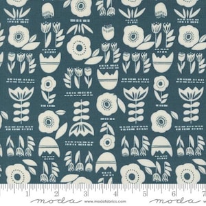 Folk & Lore Quilting Fabric by Fancy That Design House from Moda 455601 24 Teal