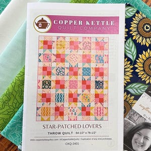 Star-Patched Lovers Quilt Kit with Sunflowers in My Heart Fabric
