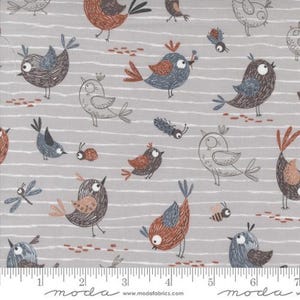 Chirp Quilting Fabric by Elena Amo from Moda 39030 15 Dove