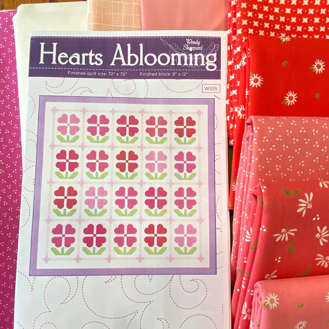 Hearts Ablooming Quilt Kit With Sincerely Yours Fabric by Etsy