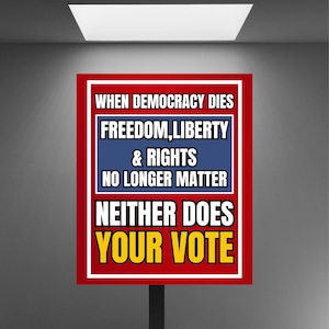 Democracy Law Yard Sign,Anti Republican Yard Sign,SVG PNG JPG pdf | Anti-Trump Sign For March, political artwork,Rally Sign,Protest Sign