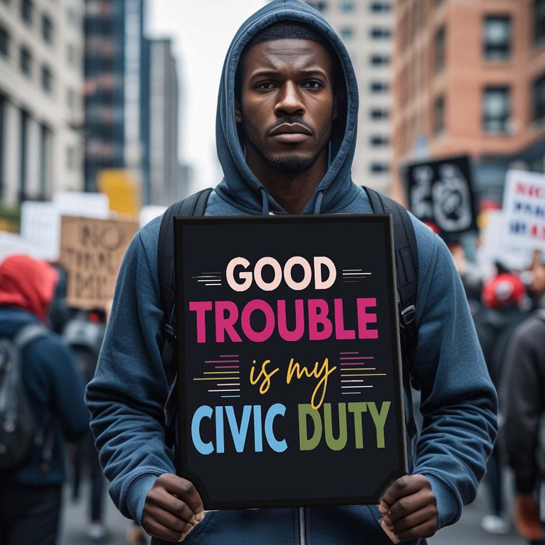 Protest Sign Printable: 'get in Trouble' Anti-trump Poster (digital ...