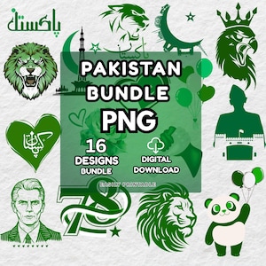Pakistan Independence Day PNG Bundle: Patriotic Designs for Sublimation (Digital Download)