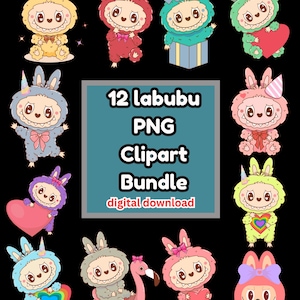 labubu Monster Doll Png Bundle, Labubu Clipart Bundle,Kawaii Cute Digital Stickers,cute labubu png, Labubu for Stickers, labubu download,DTX