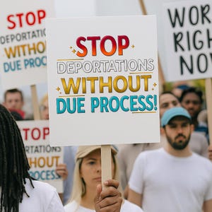 Immigrant Rights Protest Sign: Stop Deportation Art (Printable Digital Download)