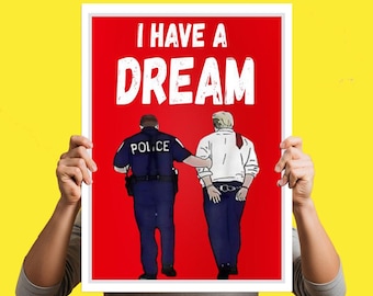 Mam marzenie - antytrumpowski znak protestacyjny SVG PNG jpg pdf, plakat antytrumpowski „No Kings” na marzec, znak wiecu aktywistów politycznych, łatwy do wydrukowania