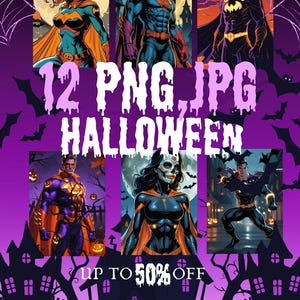 Halloween Superhero PNG Bundle: Pumpkin Season Heroes (Digital Download