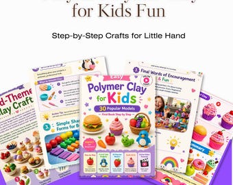 Manualidades divertidas con arcilla polimérica para niños / Proyectos paso a paso (Descarga digital en PDF)