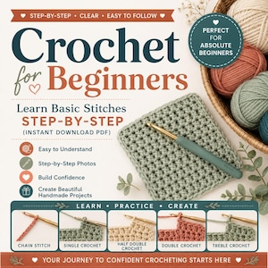 Crochet for Beginners – Learn Basic Stitches Step-by-Step (Instant Download PDF)