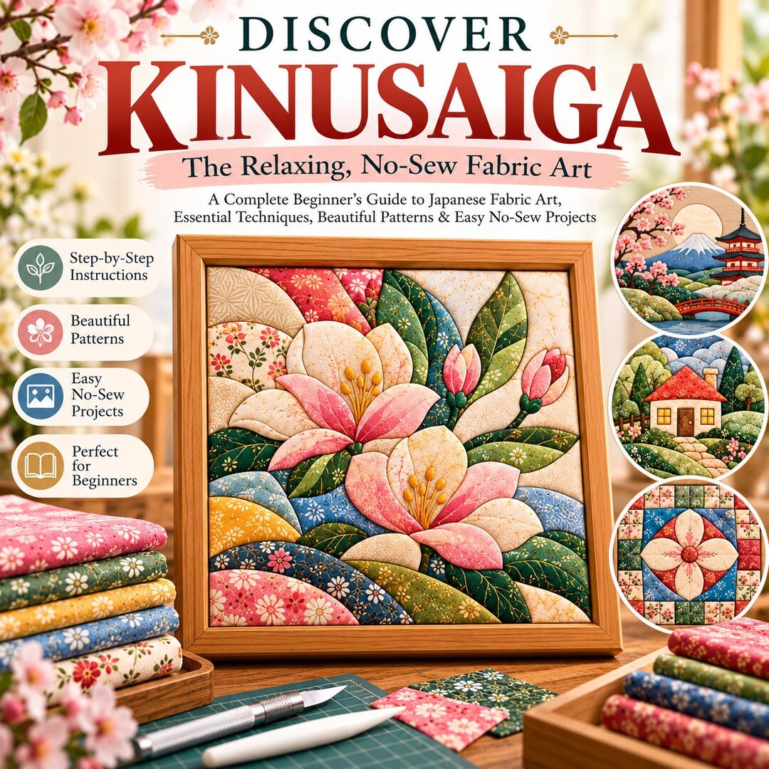 Kinusaiga Guide, Japanese No-Sew Fabric Art Book | Kinusaiga Quilt ...