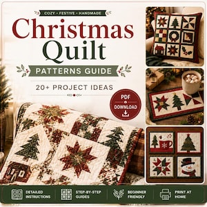 26 Christmas Quilt Block Patterns | Cozy Holiday Quilt Projects for Beginners  (PDF Download)