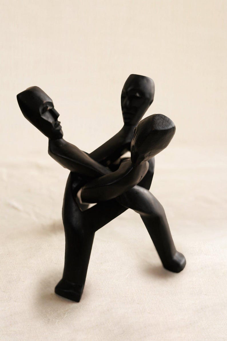 Black Unity Sculpture With Rattan Balls - Etsy