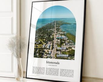 Impresión de póster de Islamorada, póster de viaje de Islamorada, impresión a color personalizada de Islamorada, Florida, Estados Unidos, EE. UU.