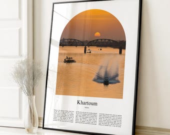 Impresión de póster de Jartum, póster de viaje de Jartum, impresión a color personalizada de Jartum, Sudán