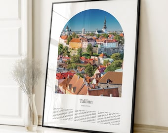 Impresión de carteles de Tallin, cartel de viaje de Tallin, impresión en color personalizada de Tallin, Harju, Estonia