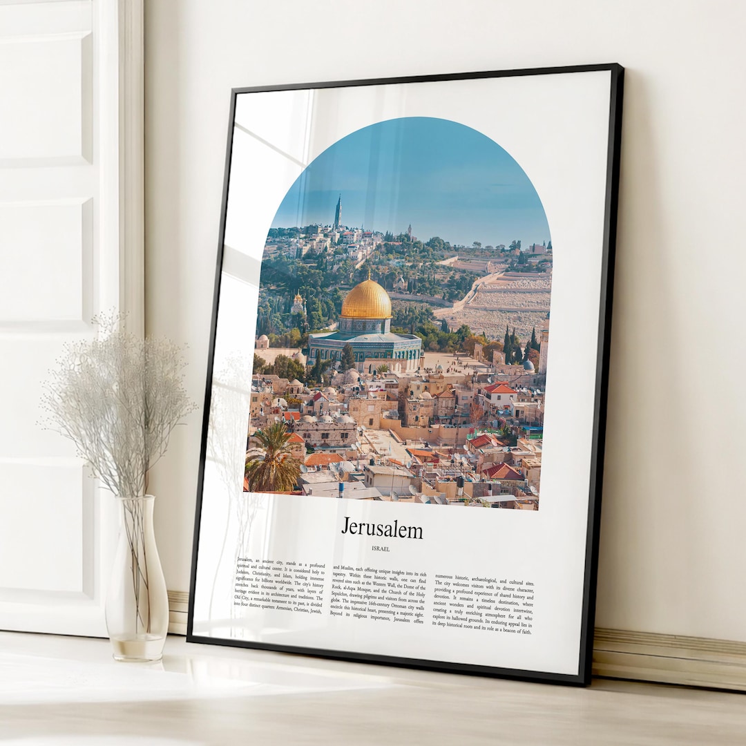 Jerusalem Poster Print, Jerusalem Travel Poster, Jerusalem Custom Color ...