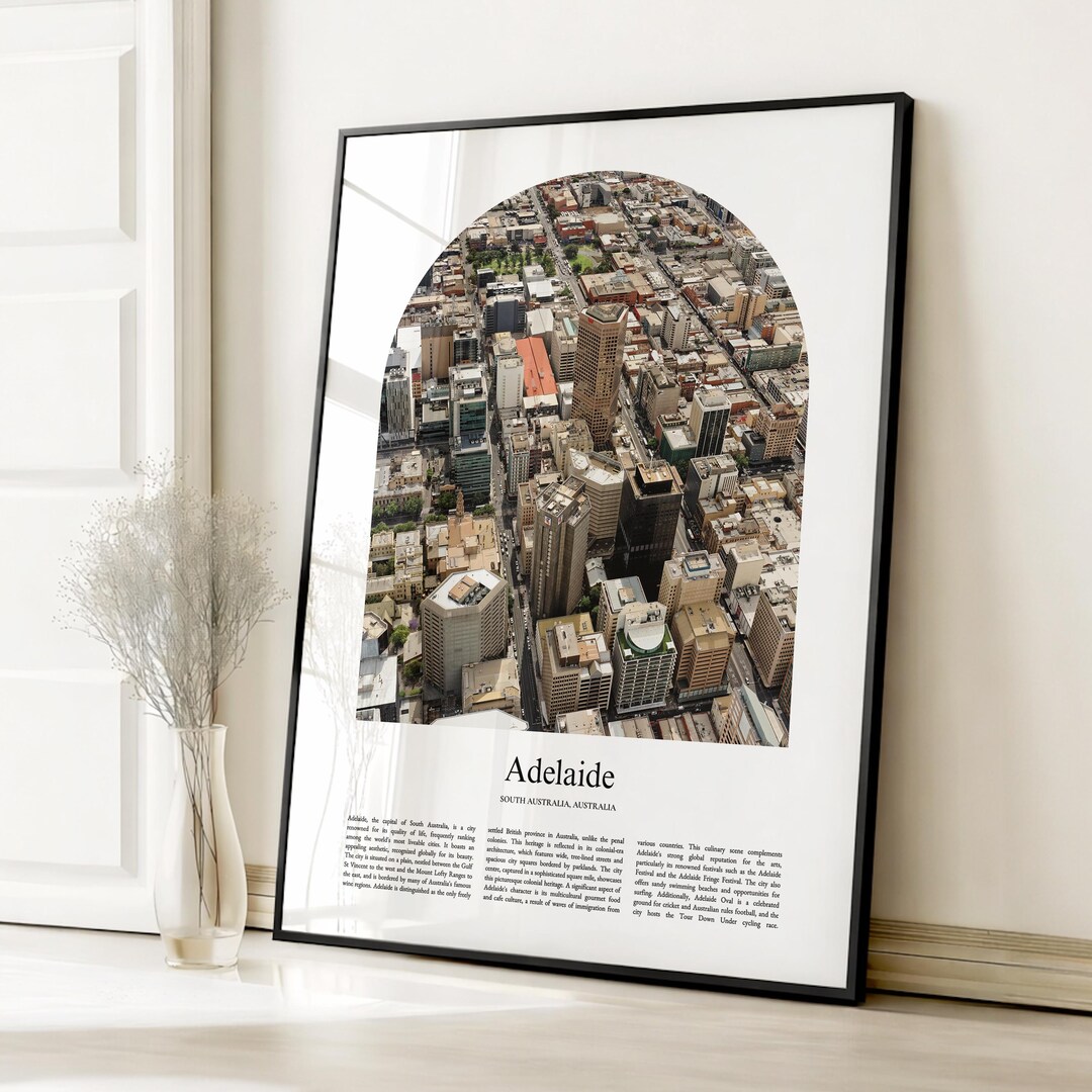 Adelaide Poster Print, Adelaide Travel Poster, Adelaide Custom Color ...