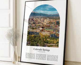 Impresión de póster de Colorado Springs, póster de viaje de Colorado Springs, impresión a color personalizada de Colorado Springs, Colorado, Estados Unidos, EE. UU.