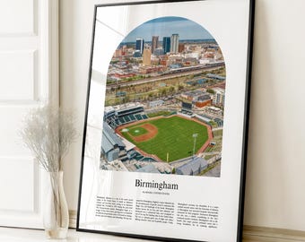 Impresión de póster de Birmingham, póster de viaje de Birmingham, impresión a color personalizada de Birmingham, Alabama, Estados Unidos, EE. UU.