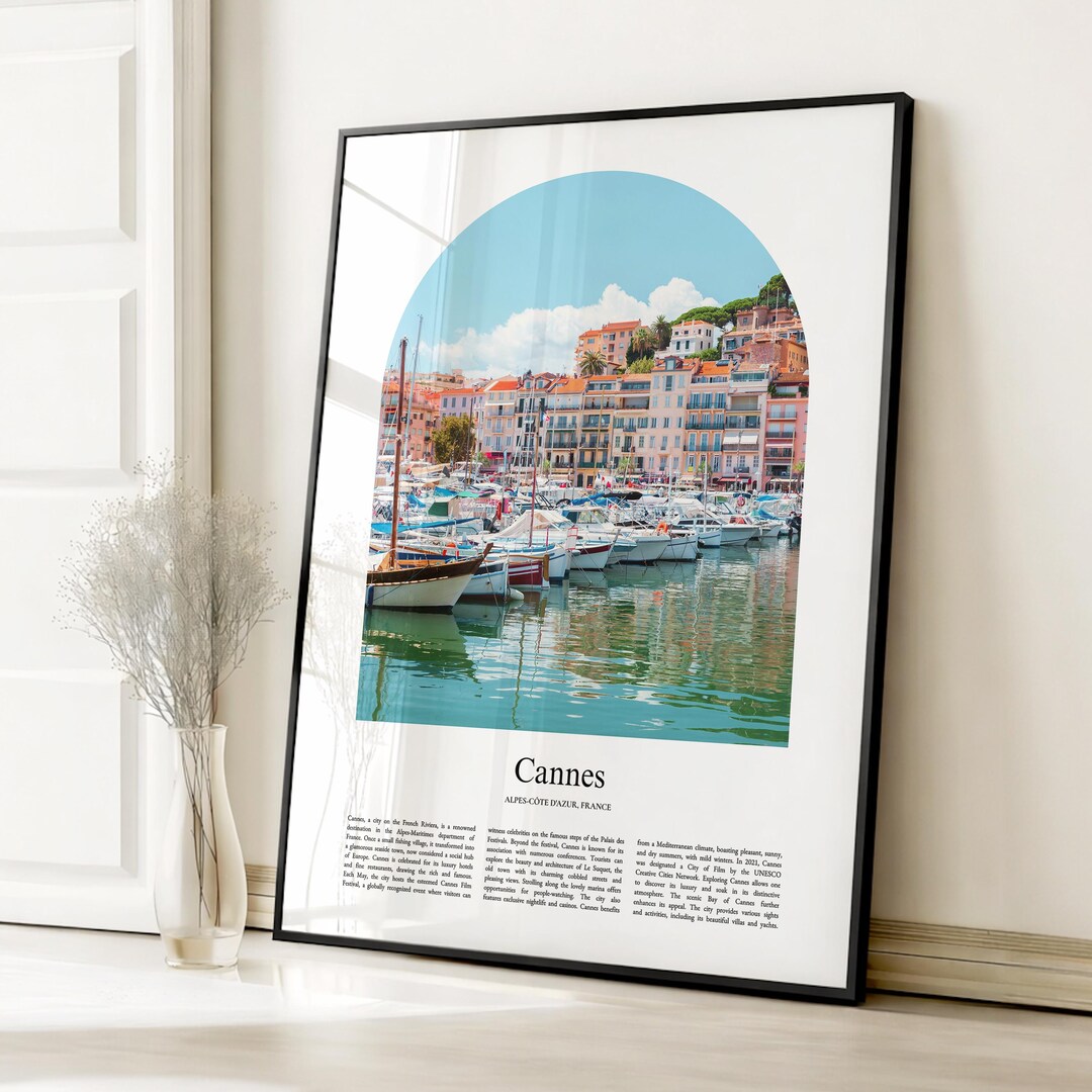 Cannes Poster Print, Cannes Travel Poster, Cannes Custom Color Print ...