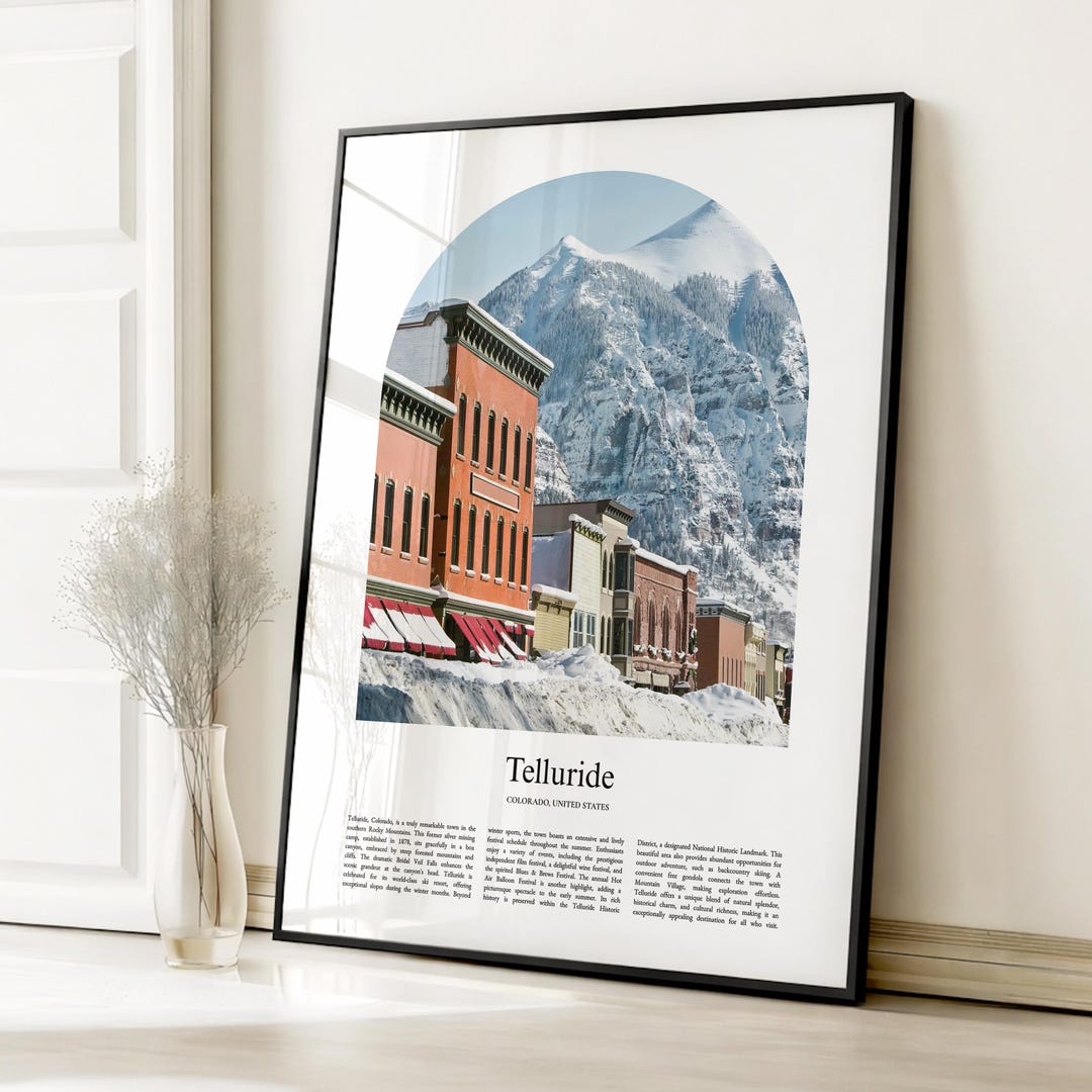 Telluride Poster Print, Telluride Travel Poster, Telluride Custom Color ...