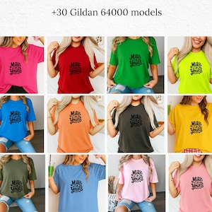 Gildan 64000 Mockup Bundle, Front Back Mockup Bundle, Bundle Gildan 64000 Shirt, Gildan Whole Shop Mockup Model, Gildan 64000 T Shirt Mockup
