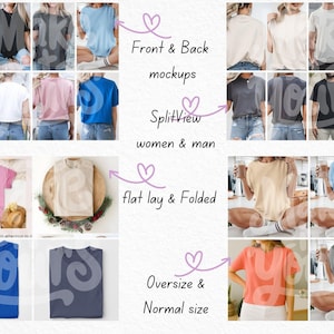 Gildan 5000 Mockup Bundle,Bundle Gildan 5000 Shirt, Gildan Whole Shop Mockup Bundle Model, Front Back Mockup Lifetime Access, man women