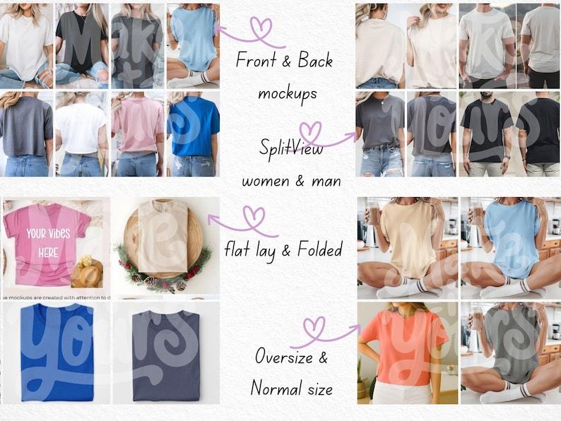 Gildan 5000 Mockup Bundle,Bundle Gildan 5000 Shirt, Gildan Whole Shop Mockup Bundle Model, Front Back Mockup Lifetime Access, man women
