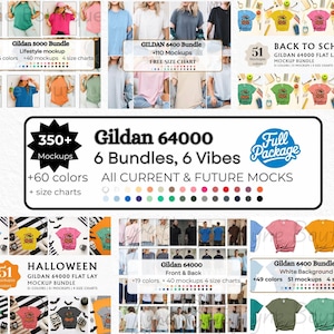 Gildan 64000 Mockup Bundle, Front Back Mockup Bundle, Bundle Gildan 64000 Shirt, Gildan Whole Shop Mockup Model, Gildan 64000 T Shirt Mockup