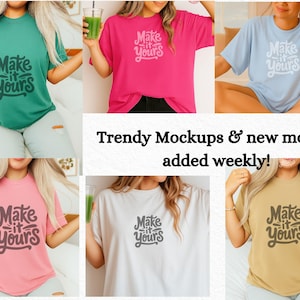 Gildan 5000 Mockup Bundle,Bundle Gildan 5000 Shirt, Gildan Whole Shop Mockup Bundle Model, Front Back Mockup Lifetime Access, man women
