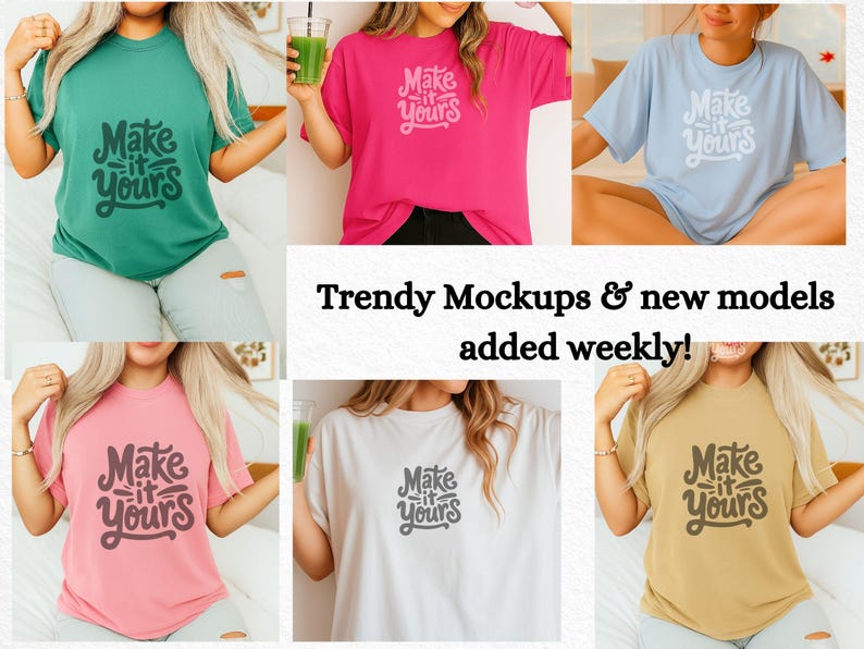 Gildan 5000 Mockup Bundle,Bundle Gildan 5000 Shirt, Gildan Whole Shop Mockup Bundle Model, Front Back Mockup Lifetime Access, man women